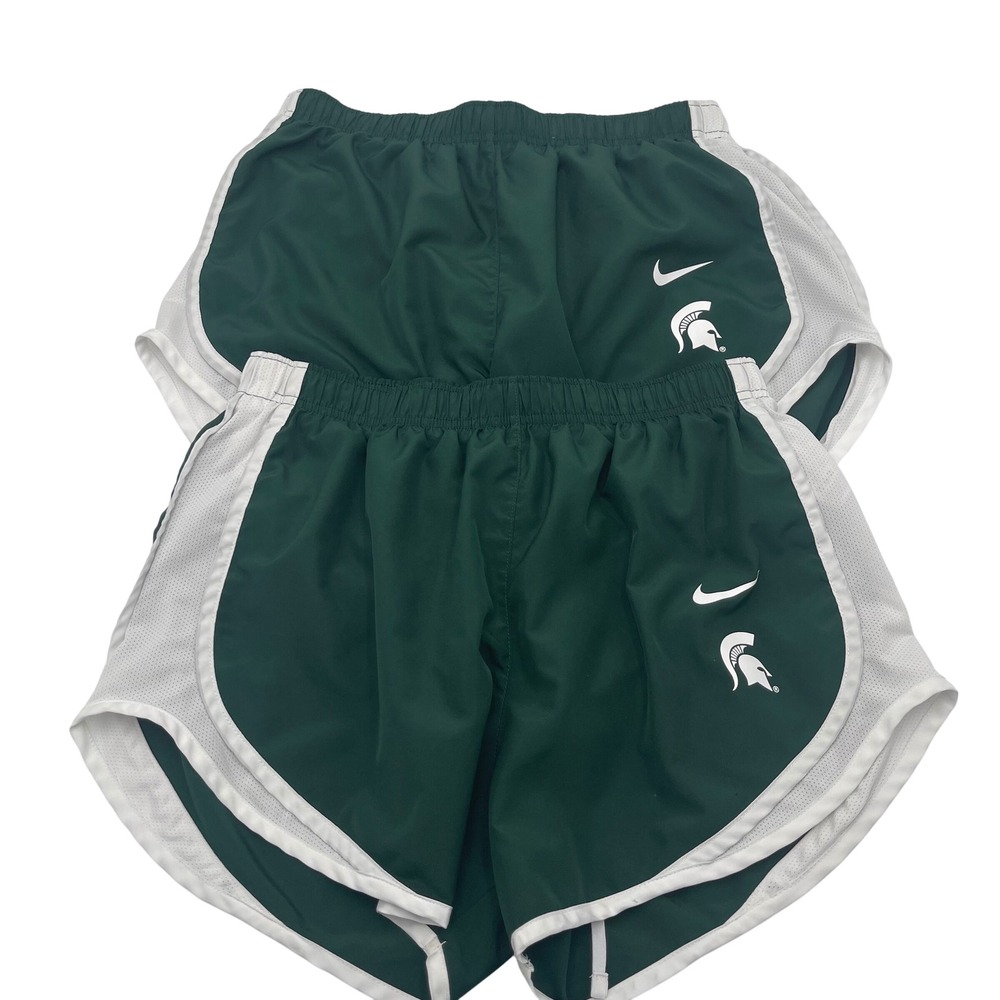 Lot of 2 Michigan State Spartans Nike Women Running Shorts Lined Performance MSU